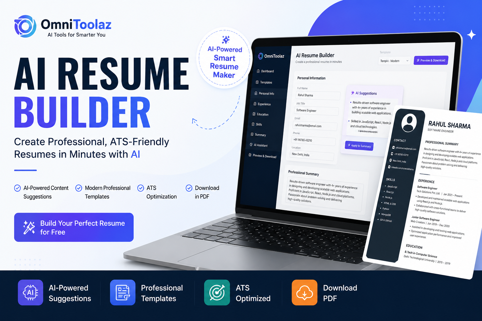 AI Resume Builder – Create Professional ATS-Friendly Resumes